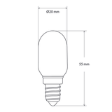 Dulora 2W Pilot LED Light Bulb E14 in Warm White Dimensions