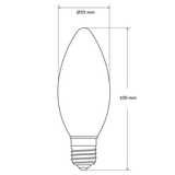 Dulora 4W Candle LED Bulb E27 Clear in Warm White Dimensions