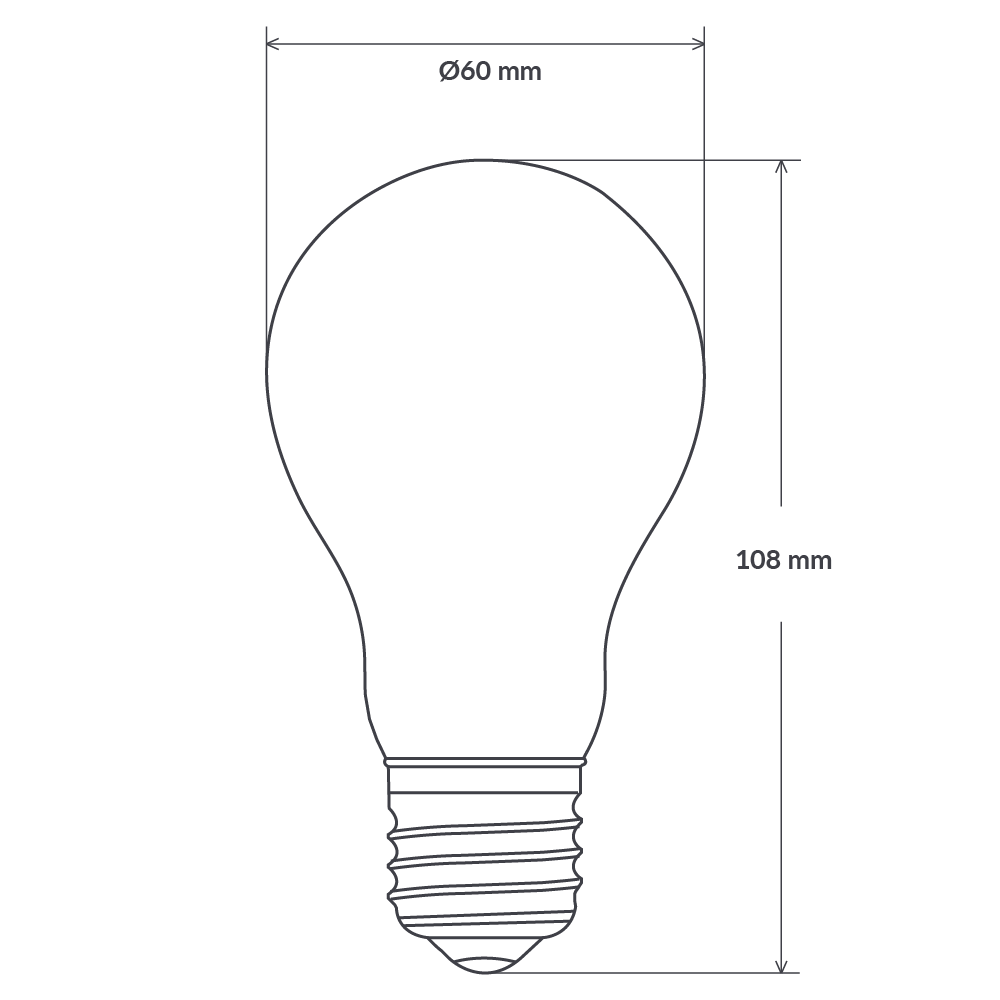 Dulora 7.5W GLS LED Bulb E27 Clear in Soft White Dimensions