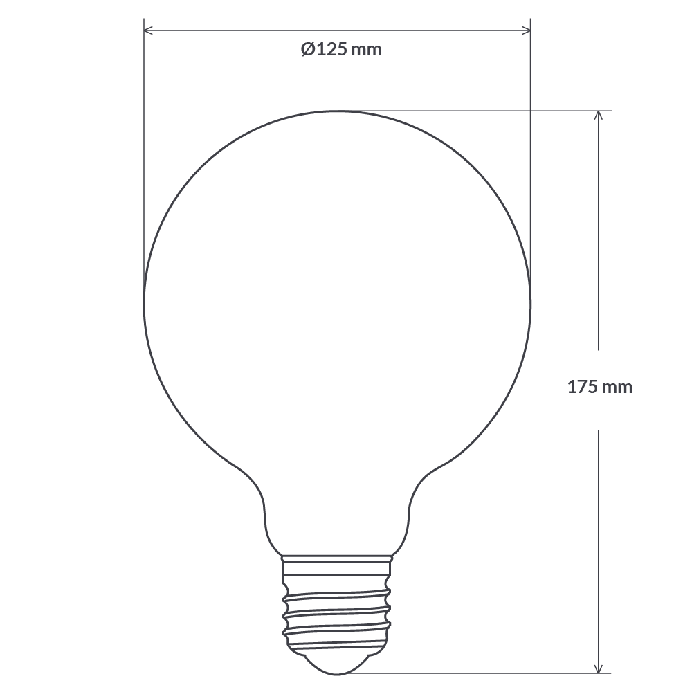 G125 Matte White Dimmable LED Light Bulb E27