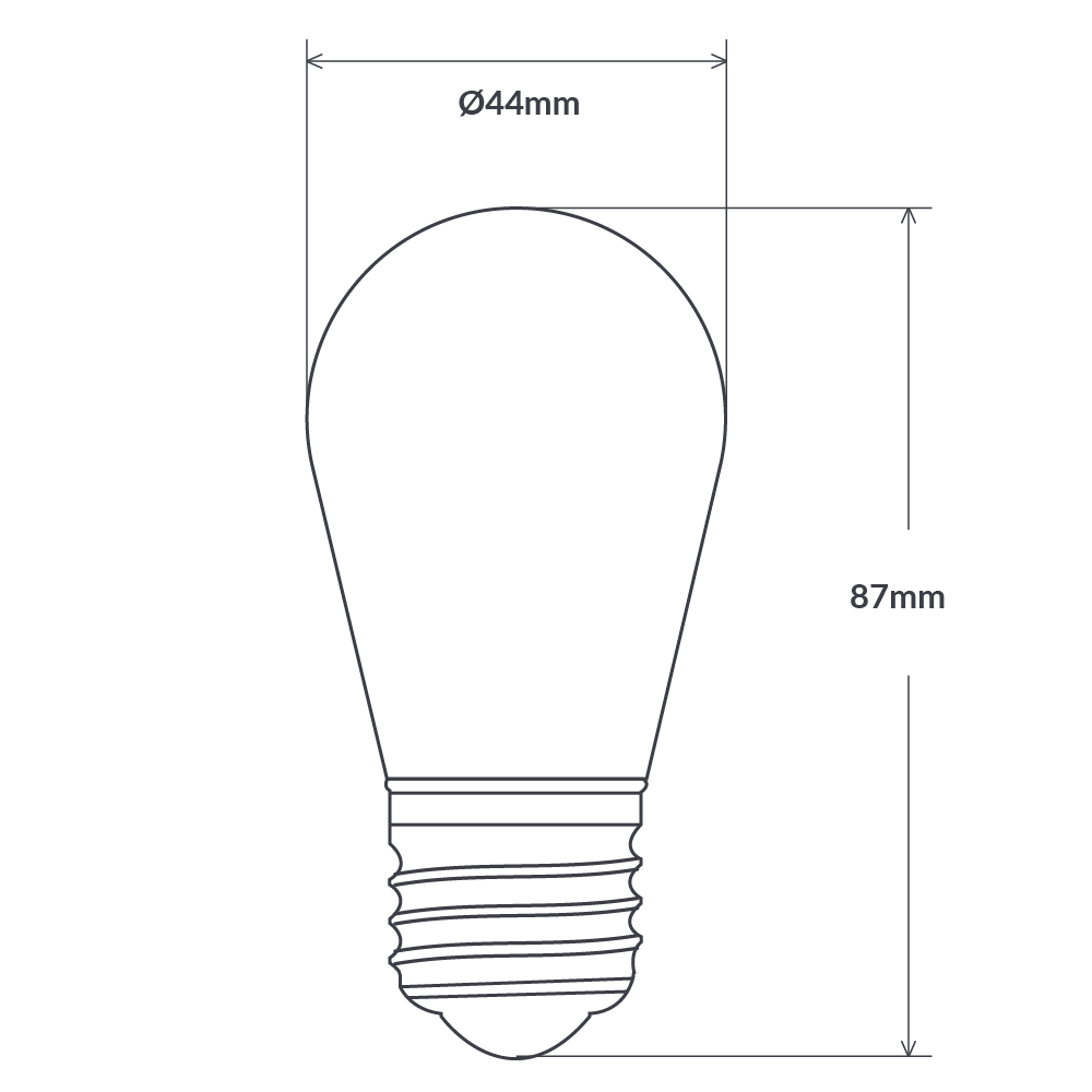 S14 Light Bulb E27 Clear in Extra Warm White