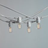 White cable Festoon string lights LED 1.5 W Shatterproof S14 2700 K