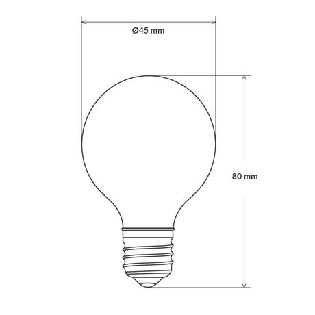 Dimension of 4W 12-24 Volt DC Dimmable LED Light Bulb (E27)