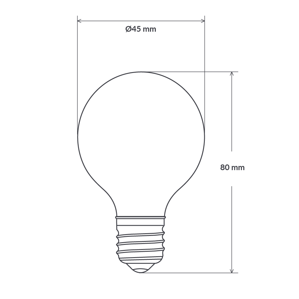 Dimension of 3W Fancy Round Dimmable Tre Loop LED Bulb (E27)