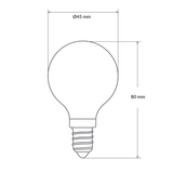 Dimension of 3W Fancy Round Dimmable Tre Loop LED Bulb (E14)